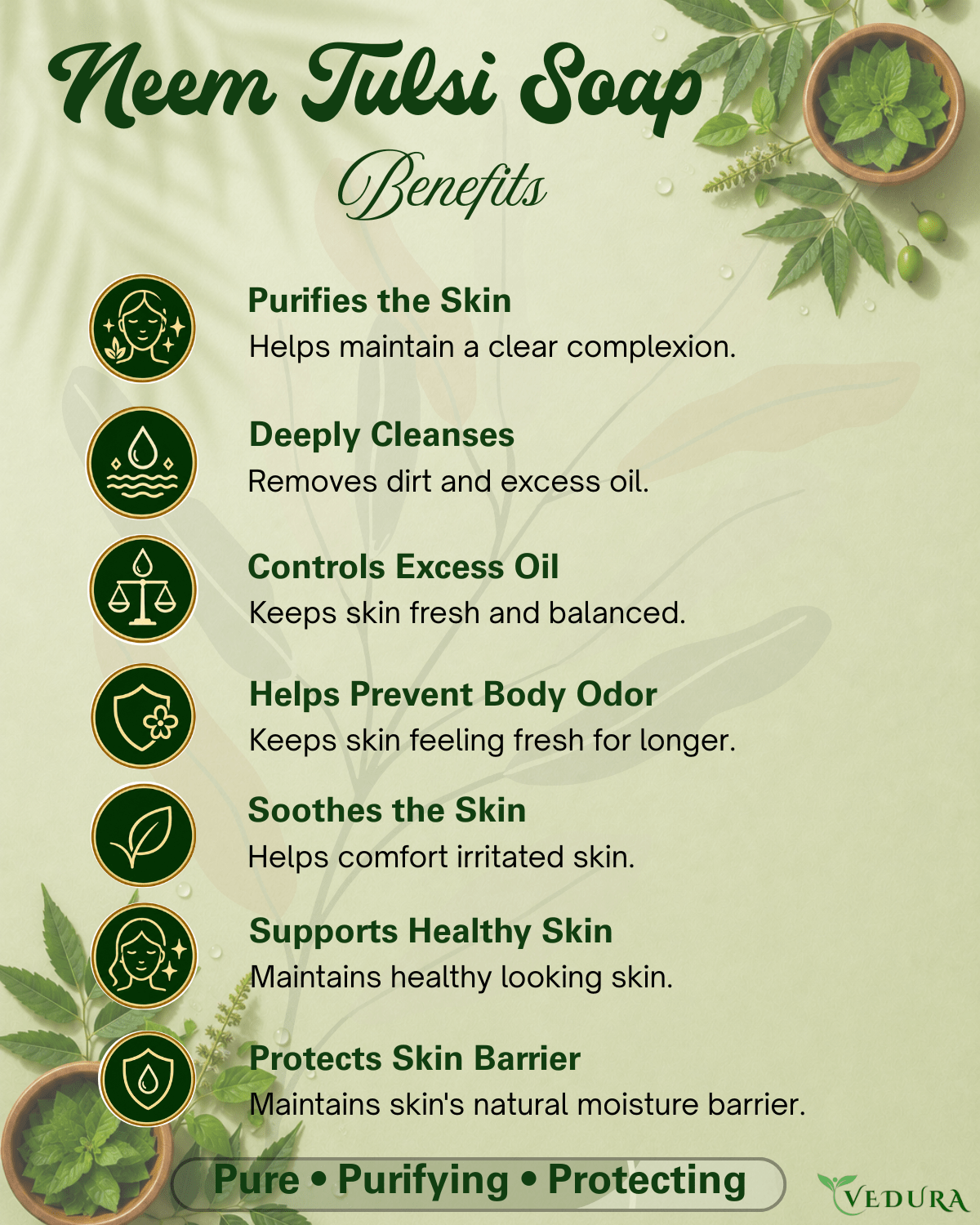 Neem Tulsi Soap - Vedura