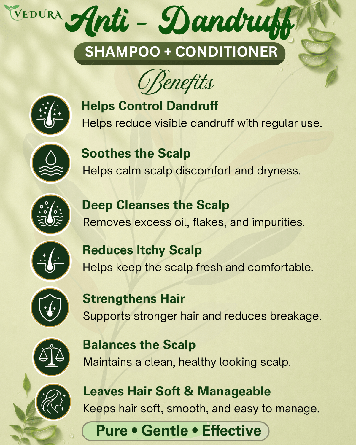 Anti-Dandruff Shampoo + Conditioner - Vedura