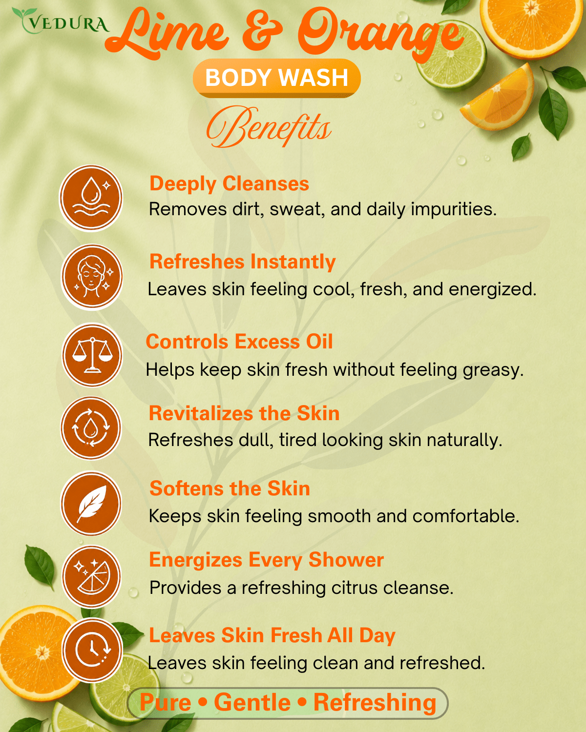 Lime & Orange Body Wash - Vedura