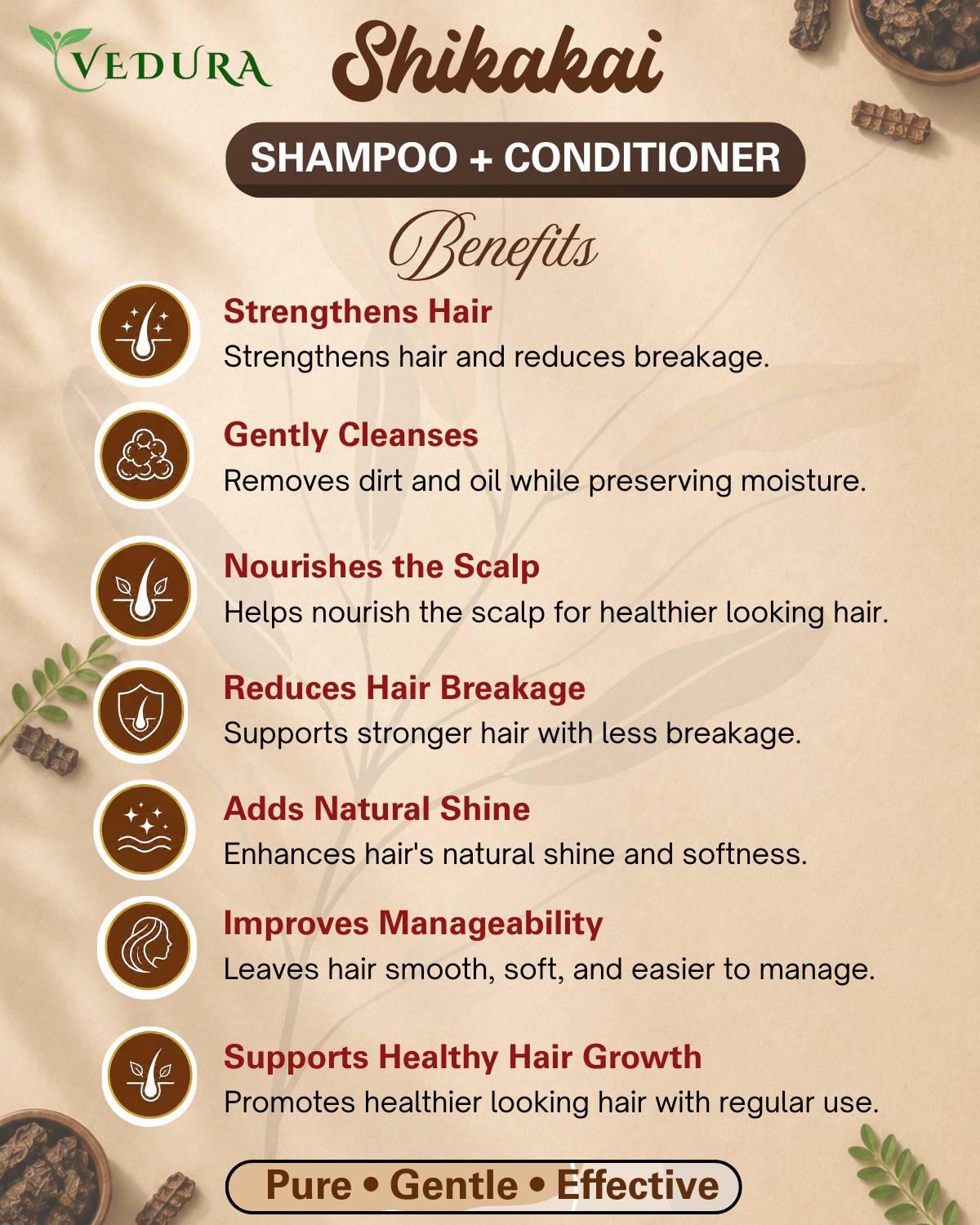 Shikakai Shampoo + Conditioner - Vedura